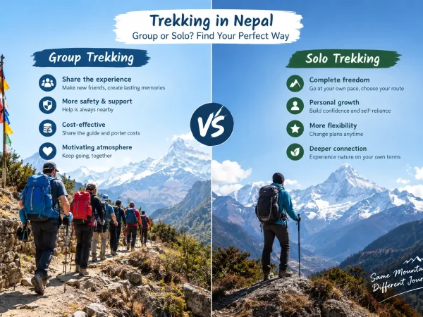 Group trekking vs solo trekking visit view neapl trek